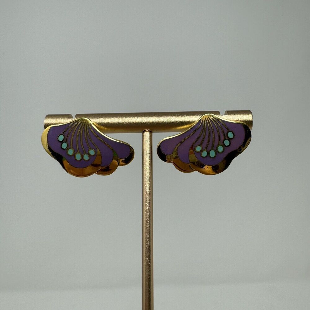 Vintage Laurel Burch Peony Stud Earrings